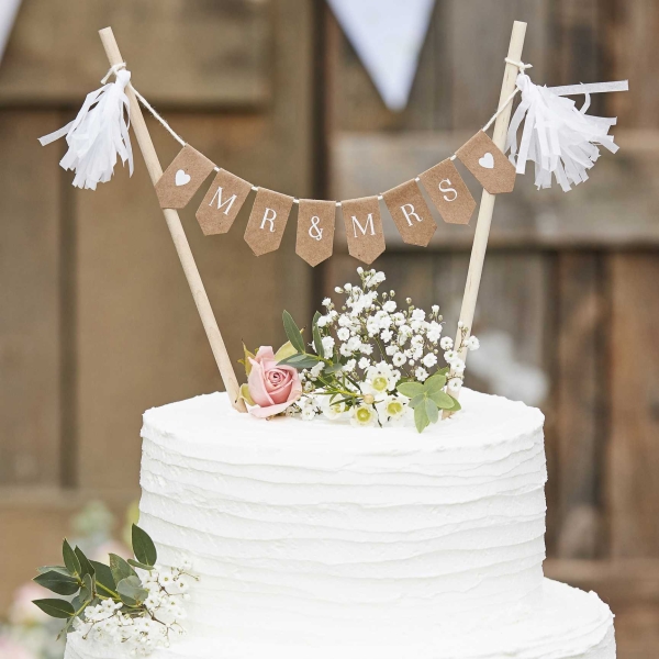 Cake Topper - MR & MRS Cake Bunting
